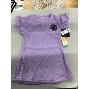 Disney Wish little girls terry swim cover up dress 3T lilac upf 50 ruffle new